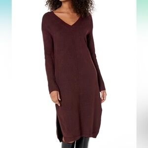 NWT Vince Camuto‎ Women's Sweater long sleeve Midi Dress port Red Large
